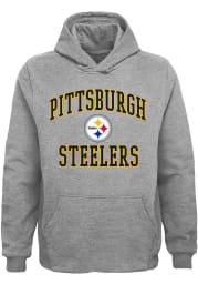 Pittsburgh Steelers Youth Grey #1 Design Long Sleeve Hoodie