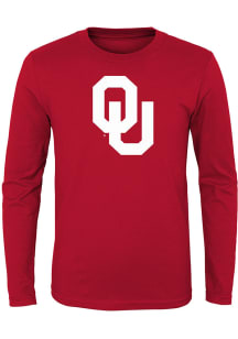 Oklahoma Sooners Boys Cardinal Primary Logo Long Sleeve T-Shirt