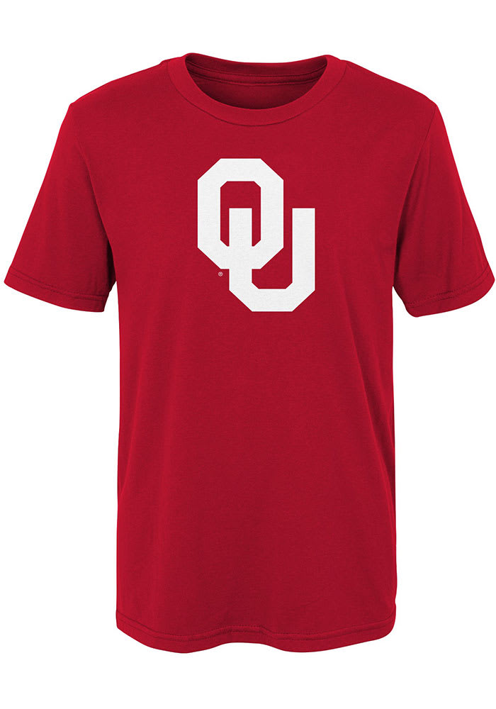 Oklahoma Sooners Boys Cardinal Primary Logo Short Sleeve T-Shirt