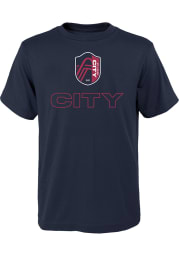St Louis City SC Youth Navy Blue Steel Short Sleeve T-Shirt