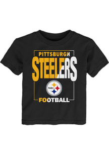 Pittsburgh Steelers Toddler Black Coin Toss Short Sleeve T-Shirt
