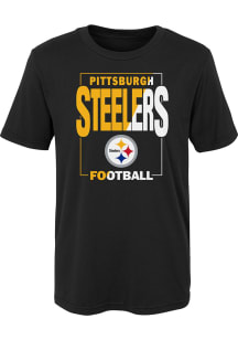 Pittsburgh Steelers Boys Black Coin Toss Short Sleeve T-Shirt