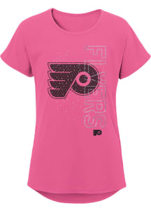 Philadelphia Flyers Girls Pink Falling Ice Short Sleeve Fashion T-Shirt