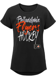 Philadelphia Flyers Girls Black Loud and Proud Short Sleeve Tee