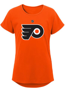 Philadelphia Flyers Girls Orange Primary Logo Short Sleeve Tee