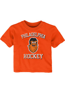 Gritty Philadelphia Flyers Infant Hello Mascot Short Sleeve T-Shirt Orange