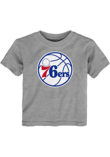 Philadelphia 76ers Toddler Grey Swoop Logo Short Sleeve T-Shirt