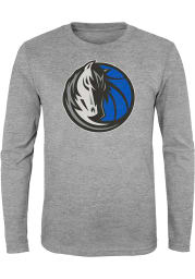 Dallas Mavericks Boys Grey Circle Ball Long Sleeve T-Shirt
