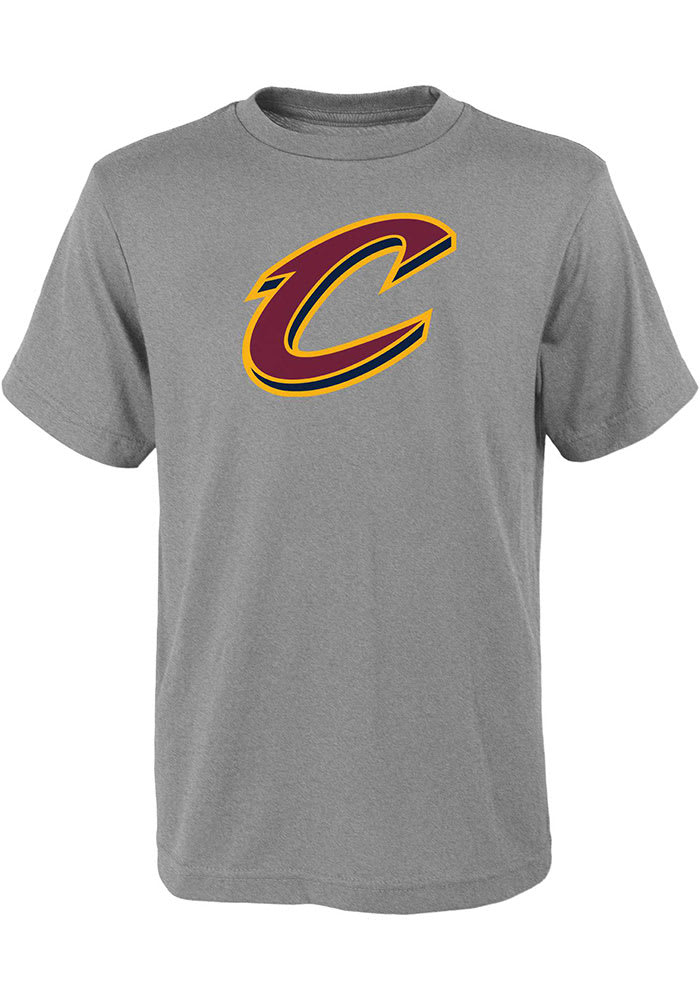 Cleveland Cavaliers Grey Primary Logo Short Sleeve T-Shirt
