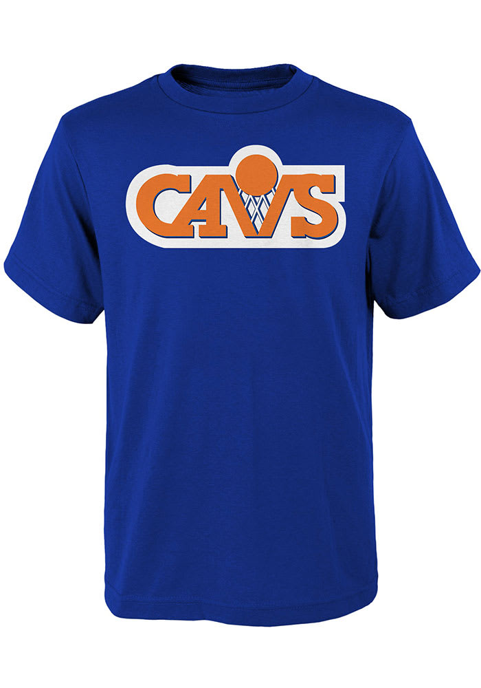 Cleveland Cavaliers Youth Blue Throwback Logo Short Sleeve T-Shirt