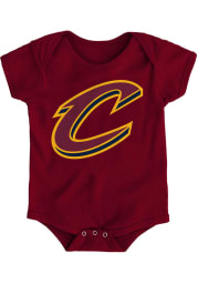 Cleveland Cavaliers Baby Red Primary Logo Short Sleeve One Piece