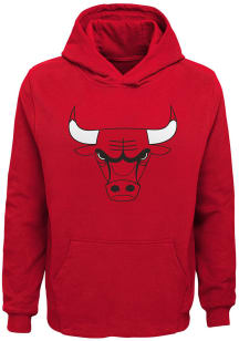 Chicago Bulls Youth Red Primary Logo Long Sleeve Hoodie
