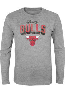 Chicago Bulls Youth Grey Couch Side Long Sleeve T-Shirt