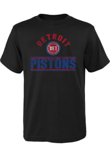 Detroit Pistons Boys Black Double Bar Short Sleeve T-Shirt