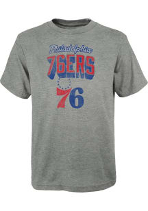 Philadelphia 76ers Youth Grey Couch Side Short Sleeve T-Shirt