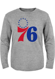 Philadelphia 76ers Toddler Grey 76 Logo Long Sleeve T-Shirt