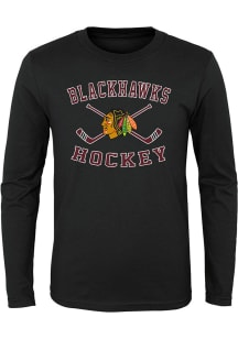Chicago Blackhawks Toddler Black Lines Crossed Long Sleeve T-Shirt