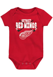Detroit Red Wings Baby Red Crossed in Front Short Sleeve One Piece