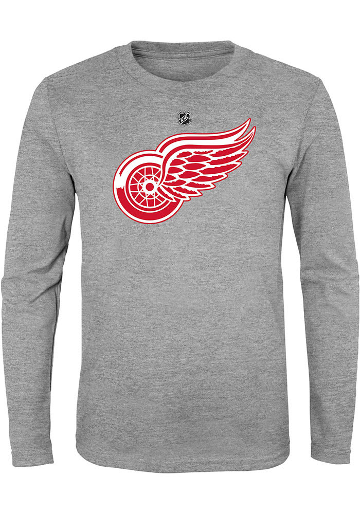 Detroit Red Wings Toddler Grey Primary Logo Long Sleeve T-Shirt