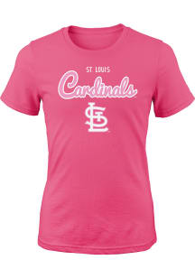 St Louis Cardinals Girls Pink Big Game Short Sleeve T-Shirt