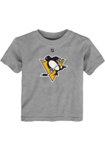 Pittsburgh Penguins Toddler Grey Primary Logo Short Sleeve T-Shirt