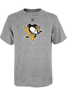 Pittsburgh Penguins Youth Grey Primary Logo Short Sleeve T-Shirt