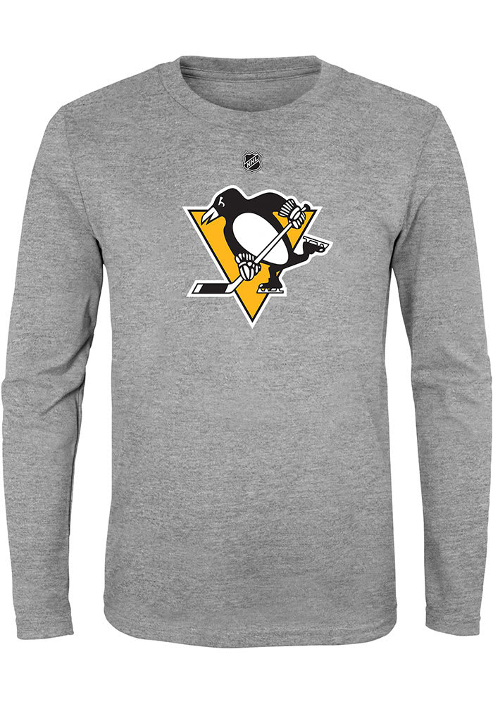 Pittsburgh Penguins Youth Grey Primary Logo Long Sleeve T-Shirt