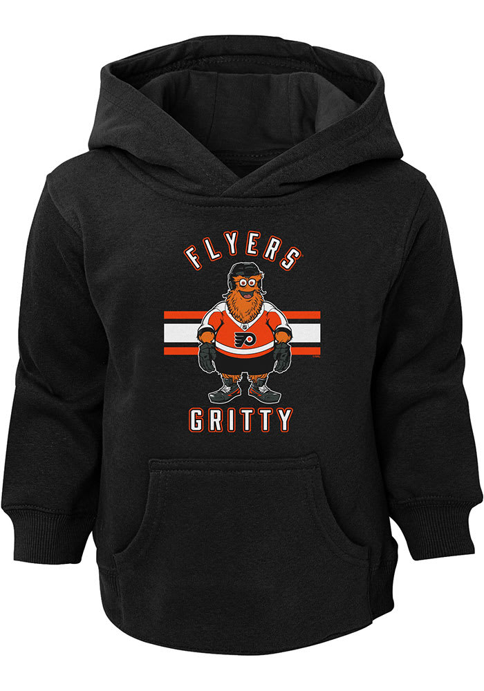 Gritty Outer Stuff Philadelphia Flyers Toddler Black Gritty Life Long Sleeve Hooded Sweatshirt