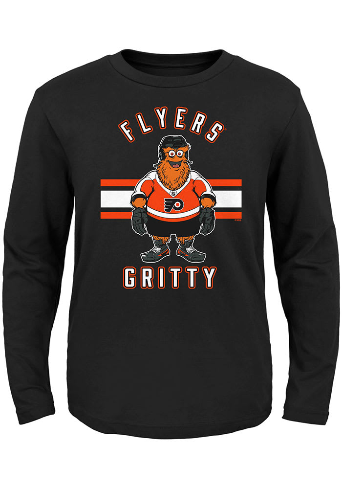 Gritty Outer Stuff Philadelphia Flyers Toddler Black Gritty Life Long Sleeve T-Shirt