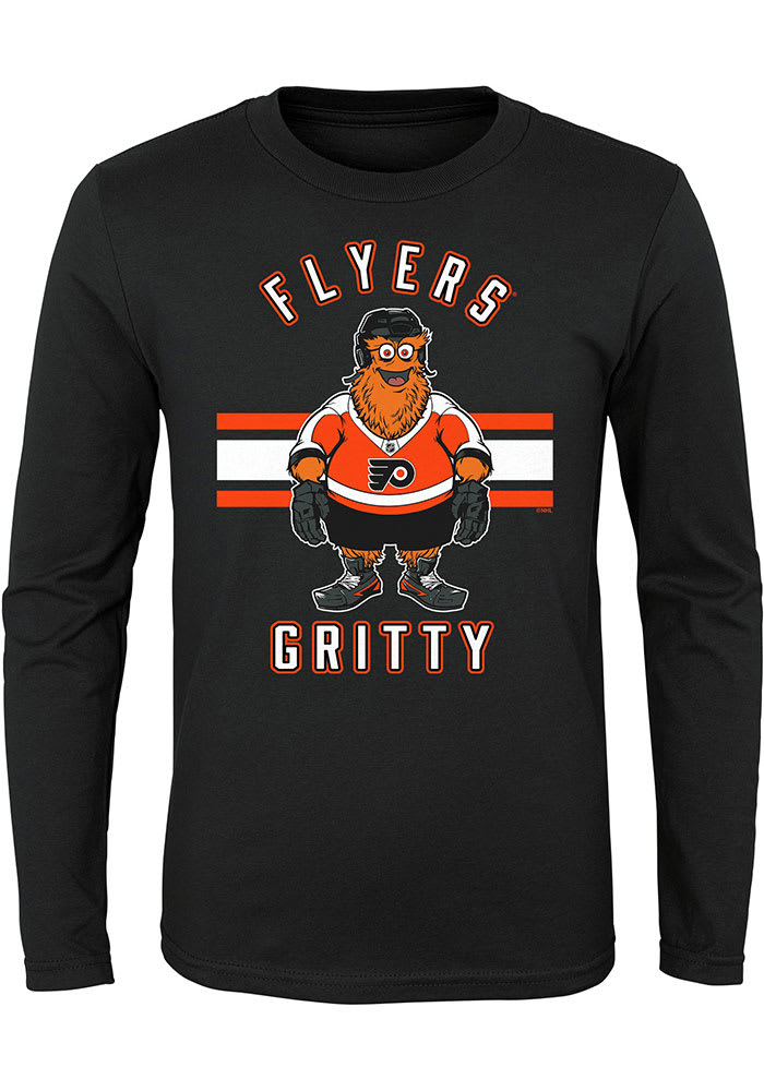 Gritty Outer Stuff Philadelphia Flyers Boys Black Gritty Life Long Sleeve T-Shirt