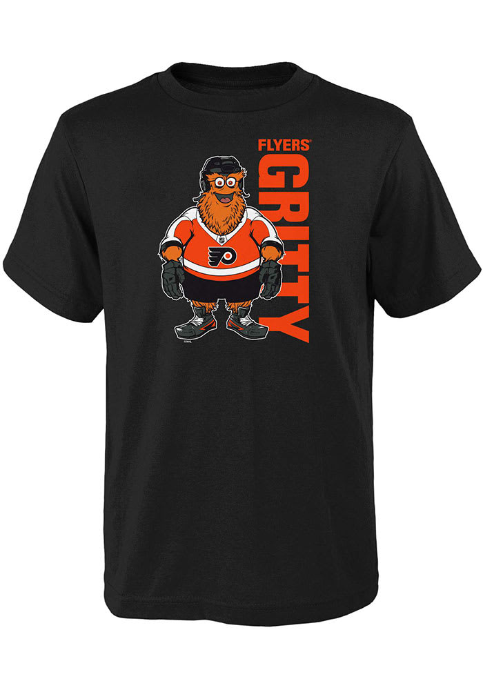 Gritty Outer Stuff Philadelphia Flyers Youth Black Mascot Pride Short Sleeve T-Shirt
