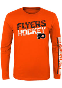 Philadelphia Flyers Youth Orange Break Lines Long Sleeve T-Shirt