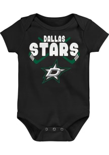 Dallas Stars Baby Black Crossed in Front Short Sleeve One Piece