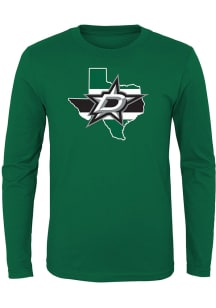 Dallas Stars Youth Green Texas Logo Long Sleeve T-Shirt