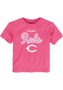 Cincinnati Reds Toddler Girls Pink Big Game Short Sleeve T-Shirt