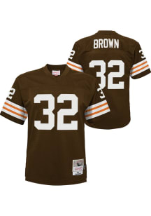 Jim Brown Cleveland Browns Youth Brown Mitchell and Ness Legacy Road Football Jersey