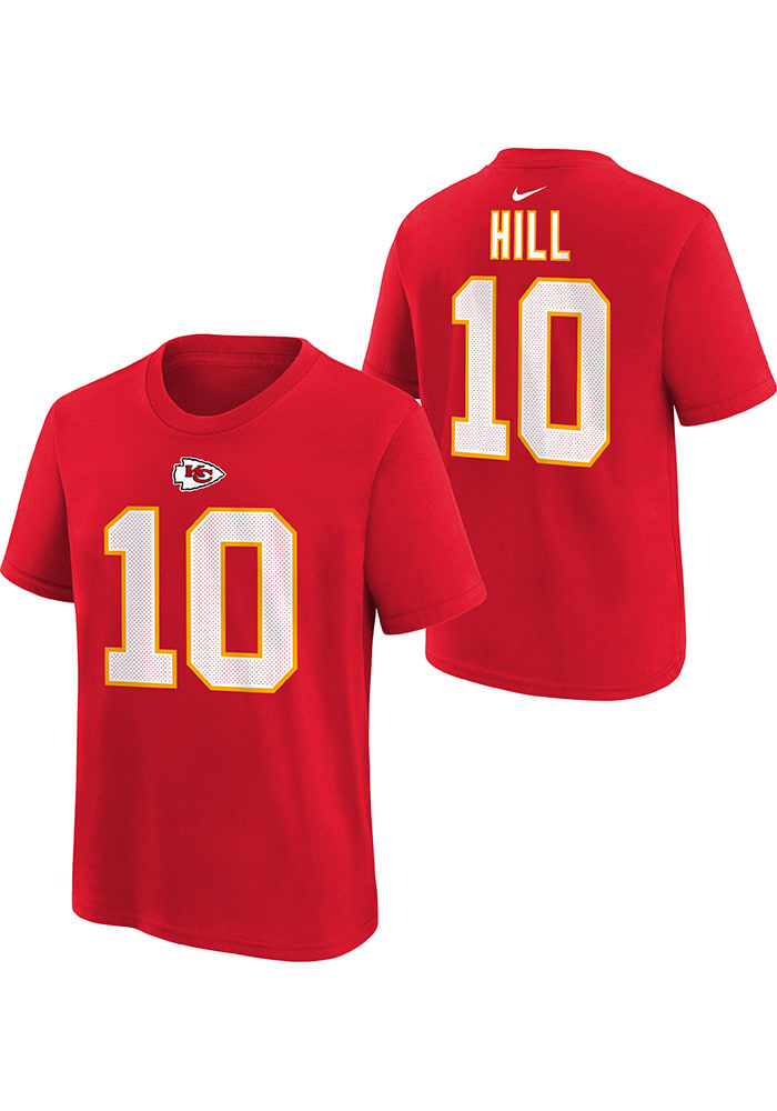 Youth Tyreek Hill Red Kansas City Chiefs Mainliner Player Name & Number T- Shirt