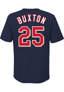 Byron Buxton Minnesota Twins Youth Navy Blue Name and Number Player Tee