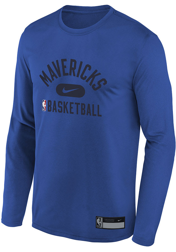 Nike Dallas Mavericks Youth Blue Practice Long Sleeve T-Shirt