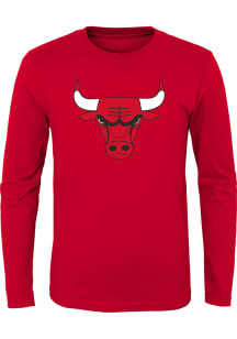 Chicago Bulls Youth Red Primary Logo Long Sleeve T-Shirt