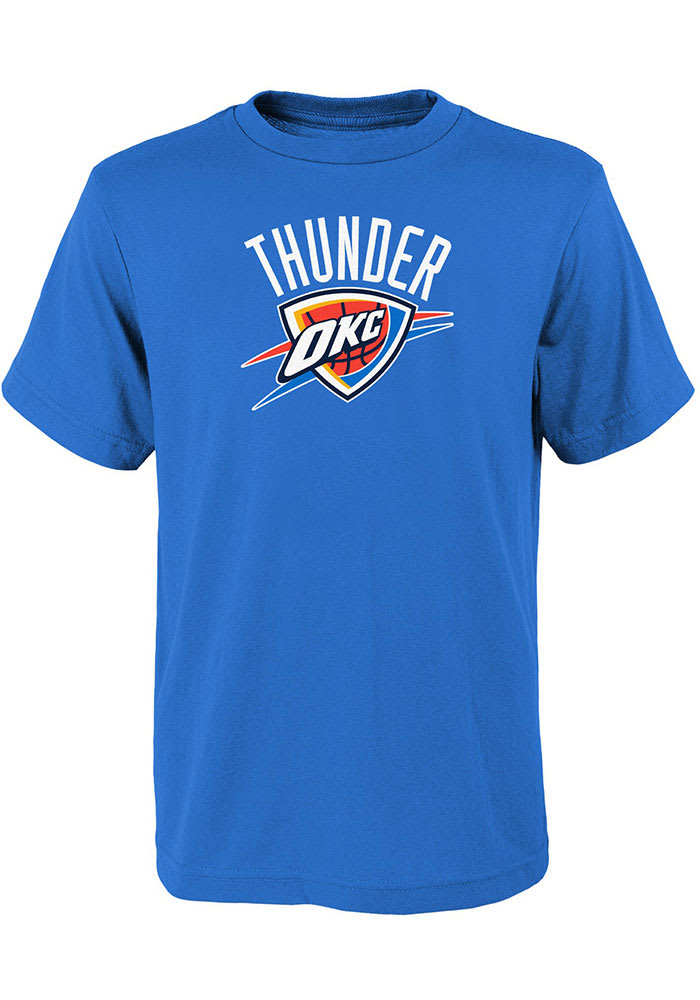 Oklahoma City Thunder Youth Blue Primary Logo Short Sleeve T-Shirt