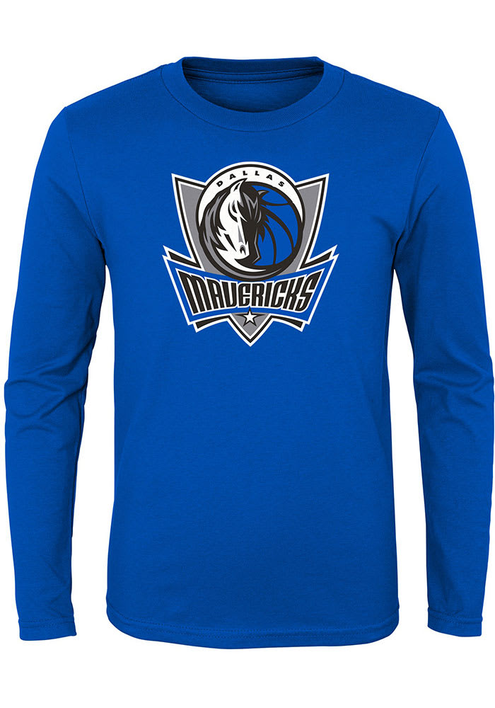 Dallas Mavericks Boys Blue Primary Logo Long Sleeve T-Shirt