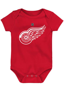 Detroit Red Wings Baby Red Primary Logo Short Sleeve One Piece