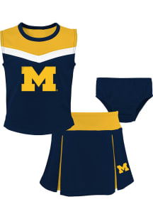 Girls Navy Blue Michigan Wolverines Spirit Cheer 2PC Cheer Set