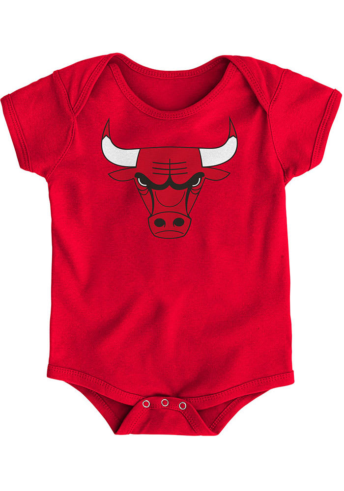 Chicago Bulls Baby Red Primary Logo Short Sleeve One Piece