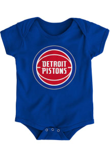 Detroit Pistons Baby Blue Primary Logo Short Sleeve One Piece