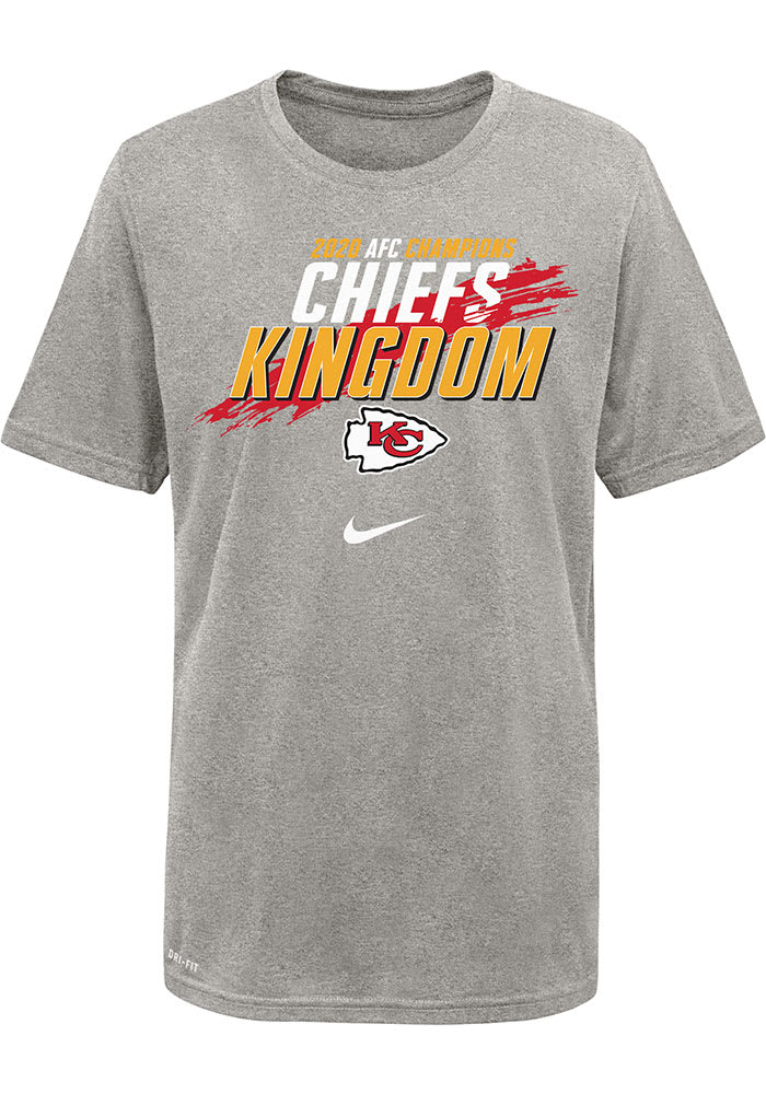 Nike Kansas City Chiefs Youth Grey 2020 Conference Champions Local Short Sleeve T-Shirt