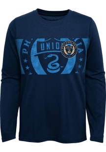 Philadelphia Union Youth Navy Blue Exciting Tackle Long Sleeve T-Shirt