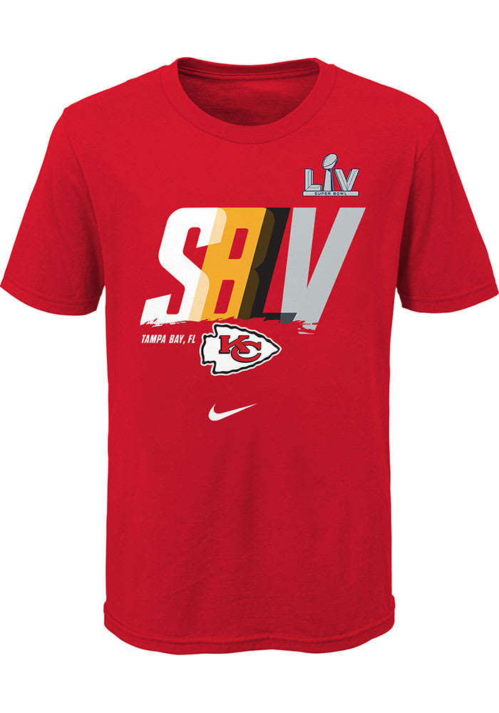 Nike Kansas City Chiefs Youth Red Super Bowl LV Part Lockup Short Sleeve T-Shirt