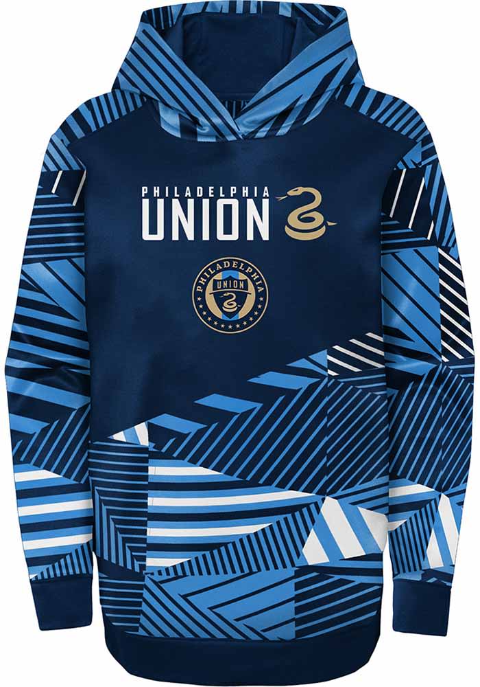Philadelphia Union Youth Navy Blue Pro Linebacker Long Sleeve Hoodie
